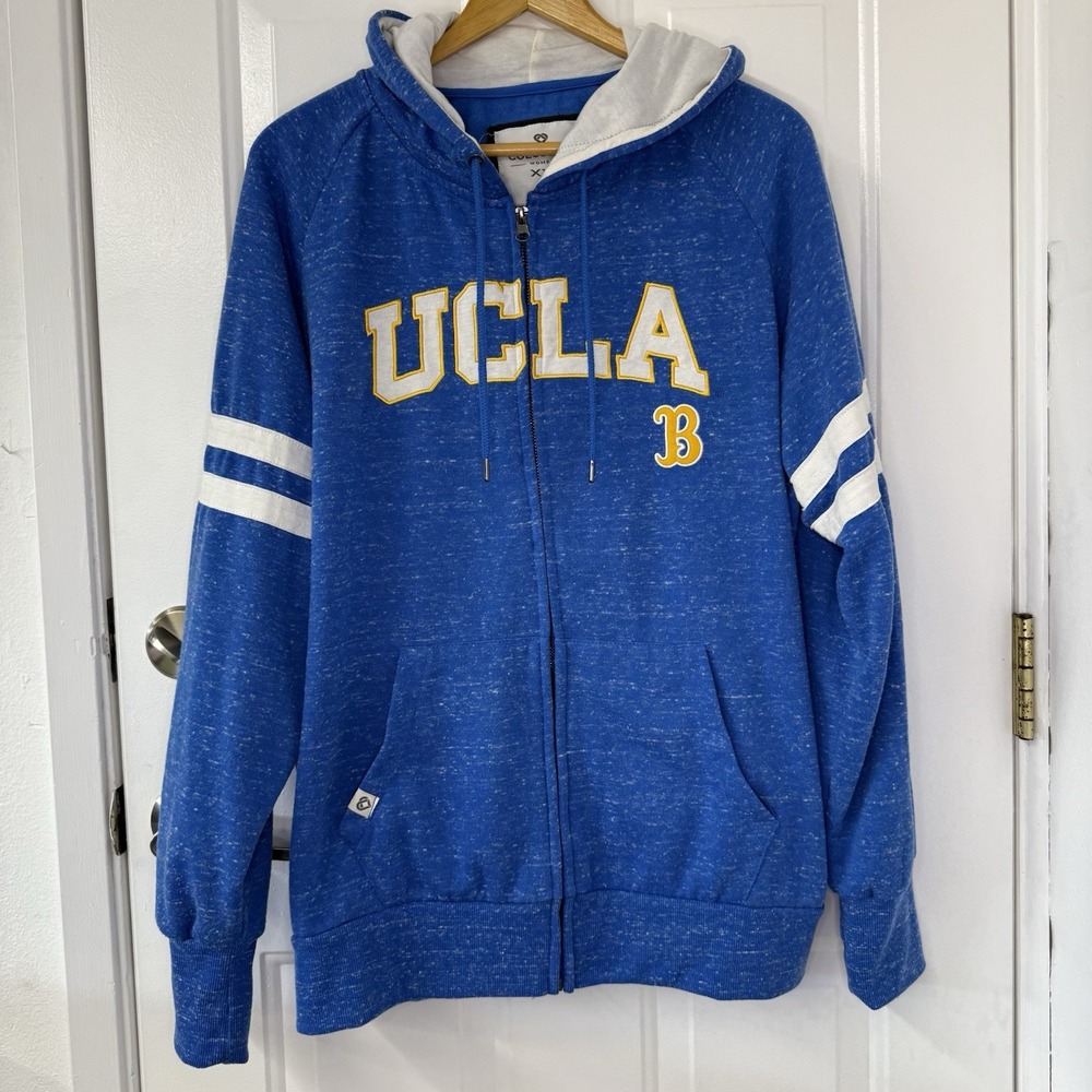 UCLA Bruins Colosseum Womens Blue Hoodie Zipfront Sweatshirt Size XXL